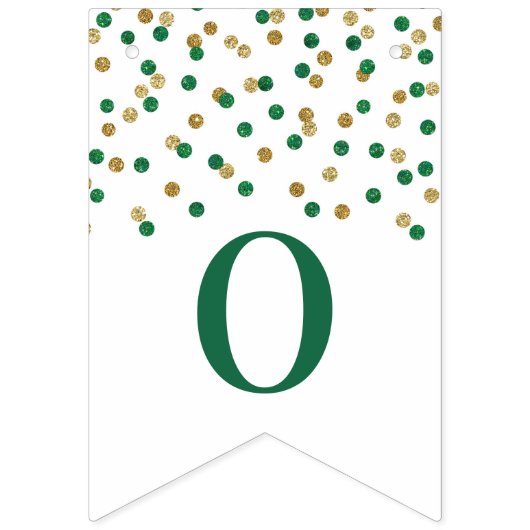Gefeliciteerd Banner Green Gold Confetti (Tweede vlag)