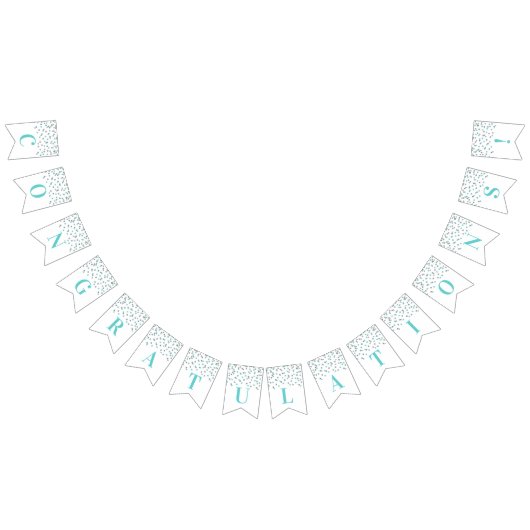 Gefeliciteerd banner Light Blue Silver Confetti (Alle)