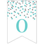 Gefeliciteerd banner Light Blue Silver Confetti (Tweede vlag)