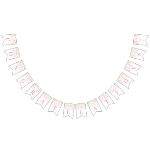 Gefeliciteerd Banner Light PInk Gold Confetti