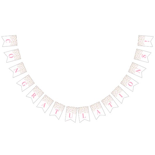 Gefeliciteerd Banner Light PInk Gold Confetti (Alle)