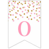 Gefeliciteerd Banner Light PInk Gold Confetti (Tweede vlag)
