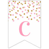 Gefeliciteerd Banner Light PInk Gold Confetti (Eerste vlag)