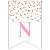 Gefeliciteerd Banner Light PInk Gold Confetti (Derde vlag)