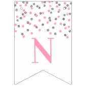 Gefeliciteerd banner Light PInk Silver Confetti (Derde vlag)