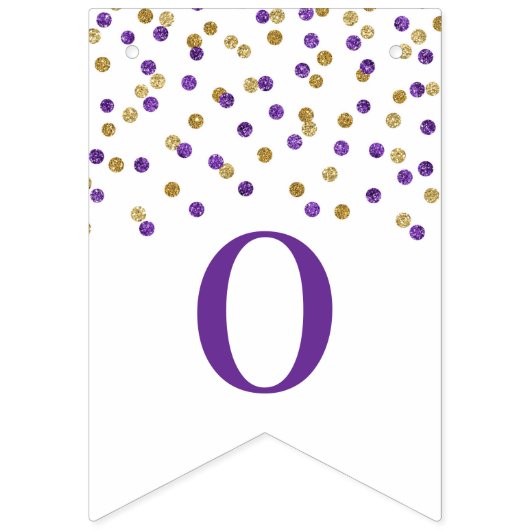 Gefeliciteerd Banner Paarse Gold Confetti (Tweede vlag)