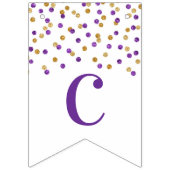 Gefeliciteerd Banner Paarse Gold Confetti (Eerste vlag)