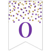 Gefeliciteerd Banner Paarse gouden Confetti (Tweede vlag)