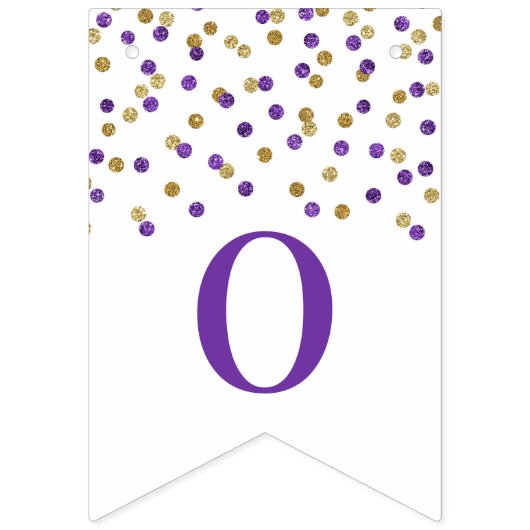 Gefeliciteerd Banner Paarse gouden Confetti (Tweede vlag)