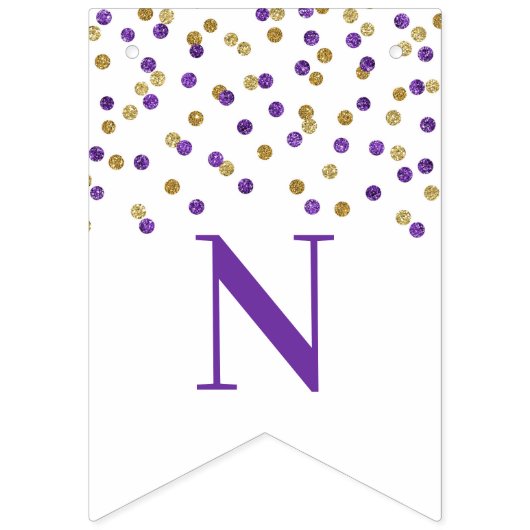 Gefeliciteerd Banner Paarse gouden Confetti (Derde vlag)
