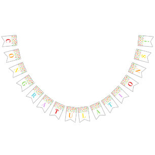 Gefeliciteerd, Banner Rainbow Confetti