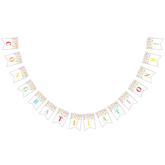 Gefeliciteerd, Banner Rainbow Confetti (Alle)
