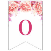 Gefeliciteerd banner roze Waterverf bloemen (Tweede vlag)