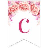 Gefeliciteerd banner roze Waterverf bloemen (Eerste vlag)