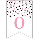 Gefeliciteerd Banner Roze Zwart Confetti (Tweede vlag)