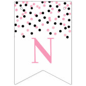 Gefeliciteerd Banner Roze Zwart Confetti (Derde vlag)
