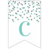 Gefeliciteerd Banner Turquoise Silver Confetti (Eerste vlag)