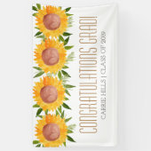 Gefeliciteerd banner Zonnebloemgraduatie (Verticaal)