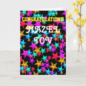 Gefeliciteerd Bar Bat Mitswa Kaart (Gele Bloem)