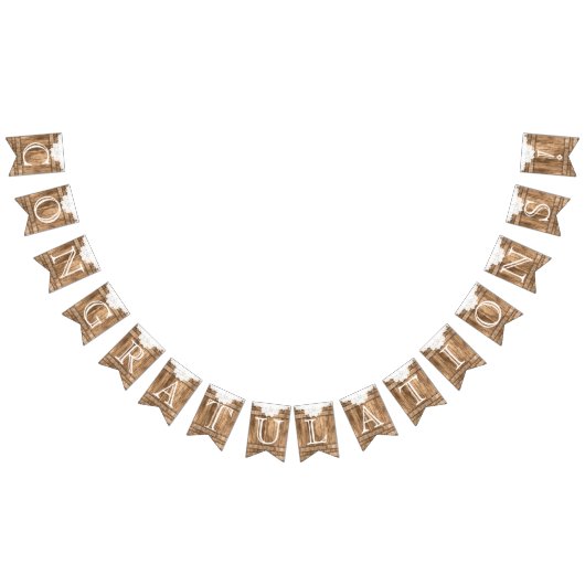 Gefeliciteerd - Barnwood en Lace Vlaggetjes (Alle)