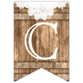 Gefeliciteerd - Barnwood en Lace Vlaggetjes (Eerste vlag)