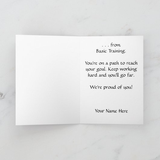 Gefeliciteerd Basic Training Afstuderen Kaart (Binnen)