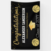 Gefeliciteerd Basketball Afstuderen Banner (Verticaal)