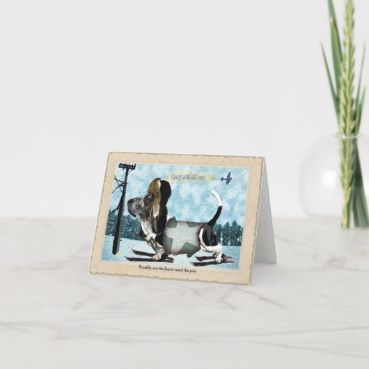 Gefeliciteerd basset hound kaart (Voorkant)