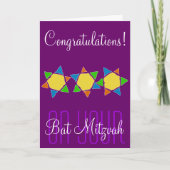 Gefeliciteerd Bat Mitzvah Bar Mitzvah Kaart (Voorkant)