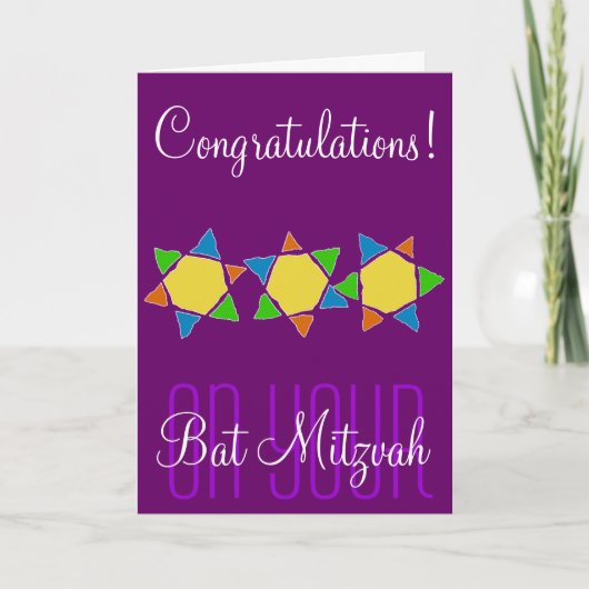 Gefeliciteerd Bat Mitzvah Bar Mitzvah Kaart (Voorkant)