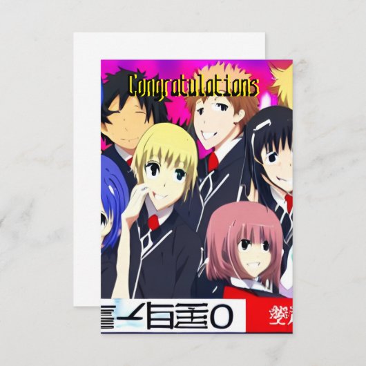 Gefeliciteerd Bedankkaart (Voorkant / Achterkant)