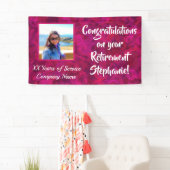 Gefeliciteerd Bedrijf jaar Roze Foto Aflossing Spandoek (Insitu)