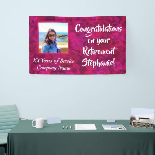 Gefeliciteerd Bedrijf jaar Roze Foto Aflossing Spandoek (Beurs)