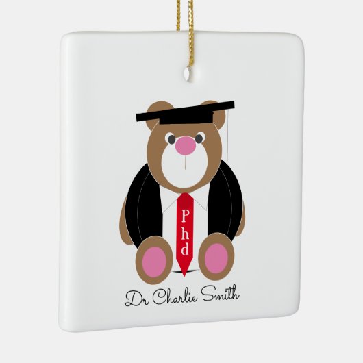 Gefeliciteerd Beer Phd-Afstuderen Keramisch Ornament (Rechts)