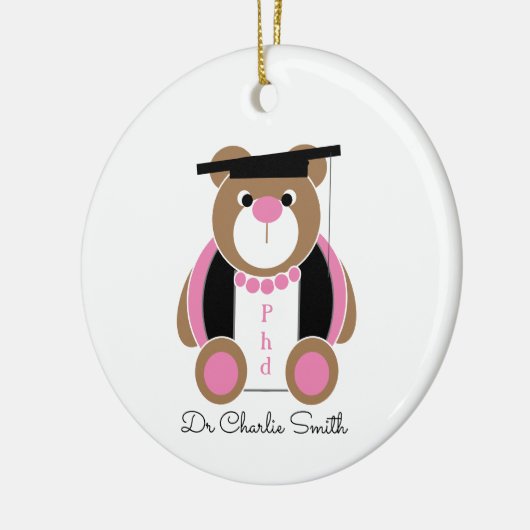Gefeliciteerd beer Phd Keramisch Ornament (Links)