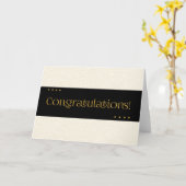 Gefeliciteerd Beige en Black Kaart (Gele Bloem)