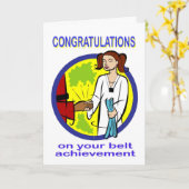 Gefeliciteerd Belt Achievement Kaart (Gele Bloem)