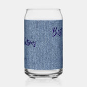 Gefeliciteerd Beste Broer Ooit Blauwe Denim Print Blikvorm Glas (Rechts)