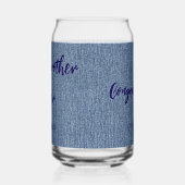 Gefeliciteerd Beste Broer Ooit Blauwe Denim Print Blikvorm Glas (Links)