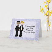 Gefeliciteerd, beste wensen Gay Male Wedding C Kaart (Gele Bloem)