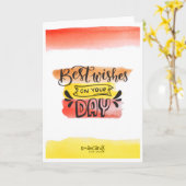 Gefeliciteerd - Beste Wensen Kaart (Gele Bloem)