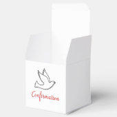 Gefeliciteerd Bevestiging Duif met Rood Bedankdoosjes (Geopend)