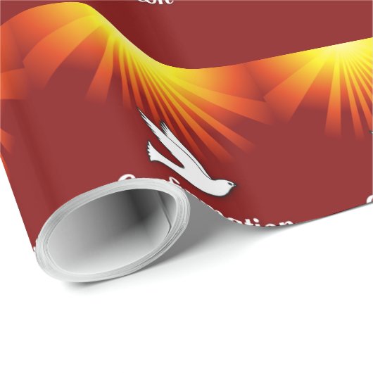 Gefeliciteerd, Bevestigingsdove met Gold/Red Cadeaupapier (Rol Hoek)