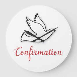 Gefeliciteerd, Bevestigingsdove met Gold, Red Grote Klok