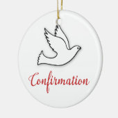 Gefeliciteerd, Bevestigingsdove met Gold, Red Keramisch Ornament (Links)