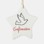 Gefeliciteerd, Bevestigingsdove met Gold, Red Keramisch Ornament (Rechts)