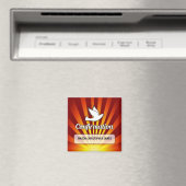 Gefeliciteerd, Bevestigingsdove met Gold, Red Magneet (Insitu (Vaatwasser))