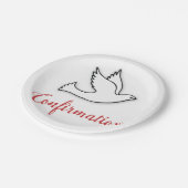 Gefeliciteerd, Bevestigingsdove met Gold, Red Papieren Bordje (Gekanteld)