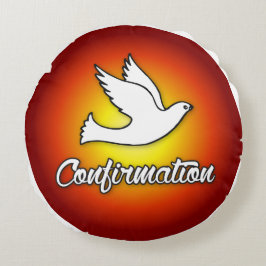 Gefeliciteerd, Bevestigingsdove met Gold, Red Rond Kussen