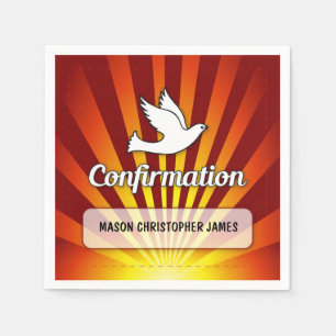 Gefeliciteerd, Bevestigingsdove met Gold Red Servet